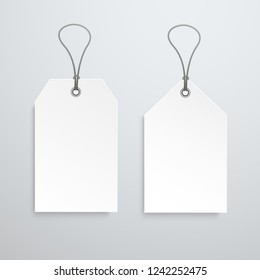 Two white price tag. Vector label template. Eps10