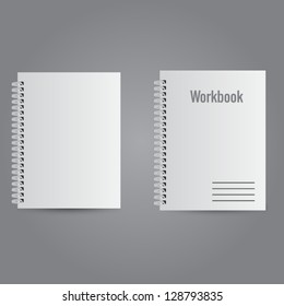 Two white realistic notebooks with place for your design or text.