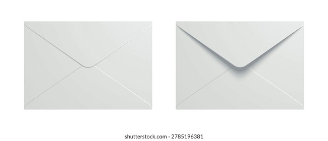 Two white square envelopes shown side by side on a clean white background