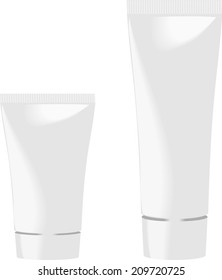 two white tubes, isolated tubes on a white background