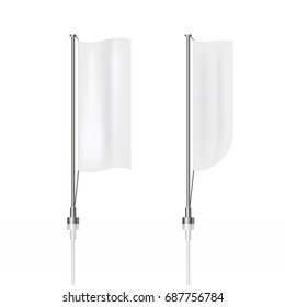  Two White vertical banner flags clean background eps 10 illustration design