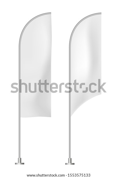 Download Two White Vertical Promo Flags 3d Stock Vector Royalty Free 1553575133