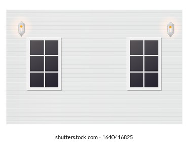 two white wooden windows on wall. architecture background
