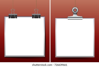 Two whiteboards on red background illustration