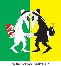 Dos individuos malvados dispuestos a lastimarse los unos a los otros por detrás.