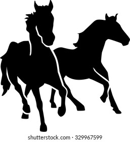 Two wild horses
