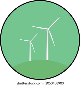 'Two wind turbine on hill' logo