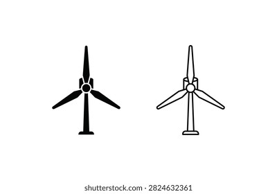 Two wind turbines side by side featuring distinct threeblade rotor designs