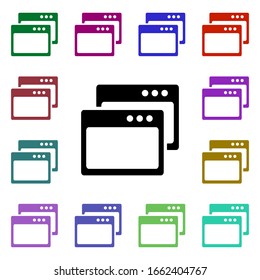 Two windows multi color style icon. Simple glyph, flat vector of web icons for ui and ux, website or mobile application