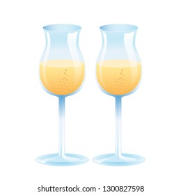 Two wine glass champign vector illustration