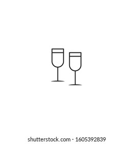 Two wine glass vector icon