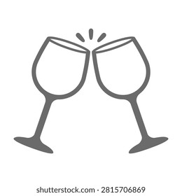 Two wine glasses clinking together in a celebratory toast, symbolizing joy and festivity