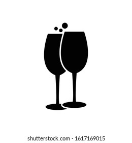 Two wine glasses vector icon