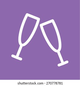 two wineglass vector icon