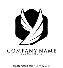 Two wings illustration icon logo