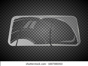 Two Wiper Cleans The Windshield. Rain And Snow On Transparent Background. Transparent Effect. Vector Illustration.