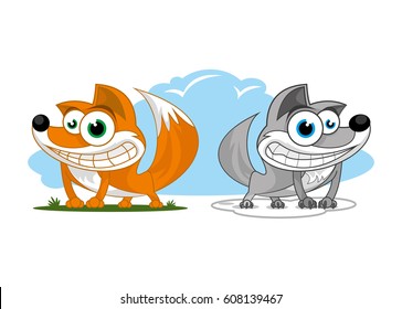 two wolf Fox