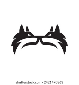 two wolf logo design icon illustration.