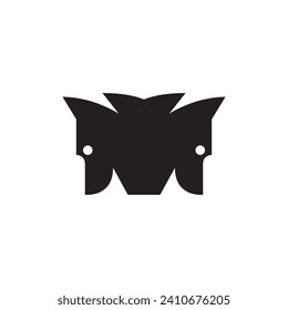 two wolf minimalist simple logo icon.