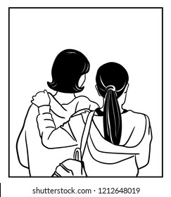 The two woman are facing back while her other fiend is holding her left shoulder background on frame.