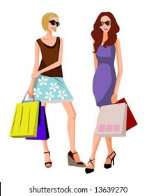 two woman on a shopping day