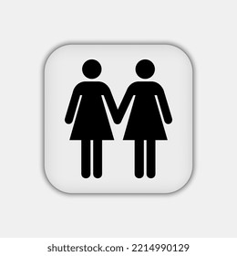 Two woman symbol. Vector illustration.