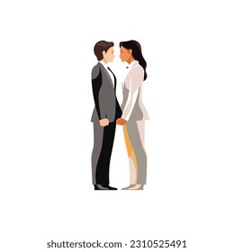 Two woman wedding vector isolated. Pride month