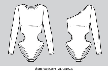 Two Womans Body Round Cutouts Long Stock Vector (Royalty Free ...