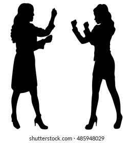 two women in boxing stance