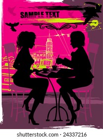 Two women in the cafe