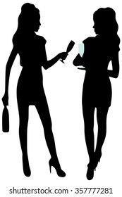 Two women drinking champagne