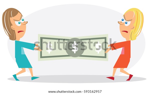 Two women fighting about\
money