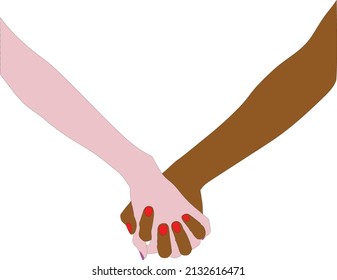 Two Women Hand Hand Stock Vector (Royalty Free) 2132616471 | Shutterstock