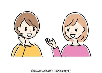 Dos mujeres conversando.