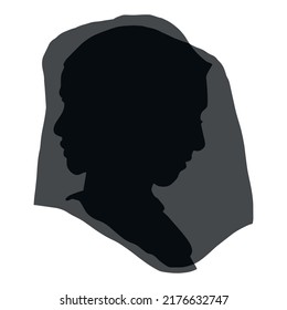Two Women Side by Side Wearing Hijab or Veil. Silhouette Vector Design.