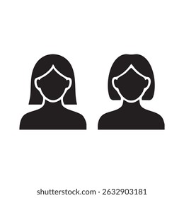 Two women silhouettes icons isolated on white background
