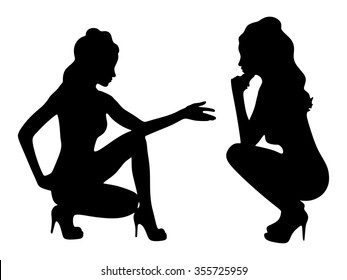two women talking