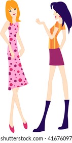 Two women talking