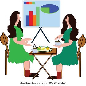 Two Women Talking Business Over Coffee