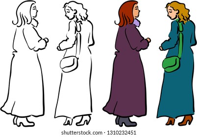 Two women talking with each other