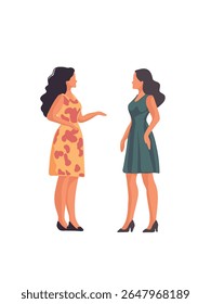 two women talking to each other vector illustration