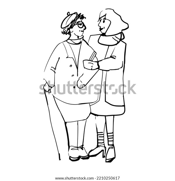 Two Women Talking Each Other Young Stock Vector Royalty Free 2210250617 Shutterstock 7857