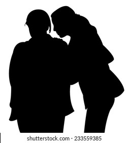 two women talking, vector 