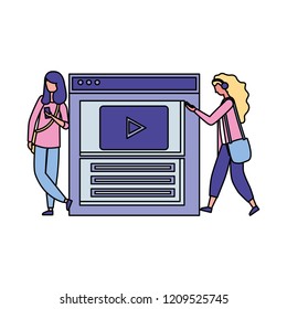 two women using mobile website