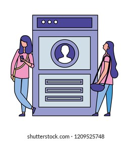 two women using mobile website