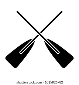 two wooden crossed boat oars sport