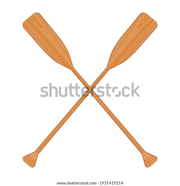 Two Wooden Crossed Oars Vector Isolated Stock Vector (Royalty Free ...