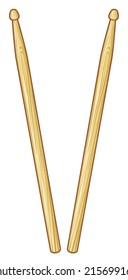 two wooden drumsticks 