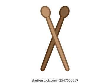 Dos baquetas de madera para instrumentos