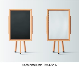 Two wooden easel, blank board, eps 10